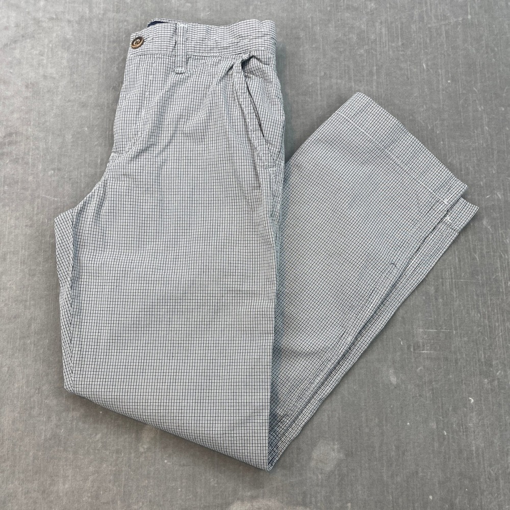 American Eagle Mens 29x32 Blue Micro Check Straight‎ Leg Chino Pants 3199
